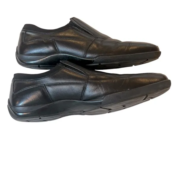 Bruno Magli Shoes Icily Size 8 M Handmade Leather Mod Loafer Rubber Sole Black