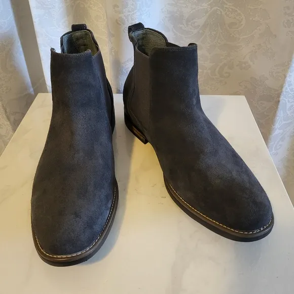 Bruno Marc Men's Classic Ankle Suede Chelsea Boots, Side 15, Gray
