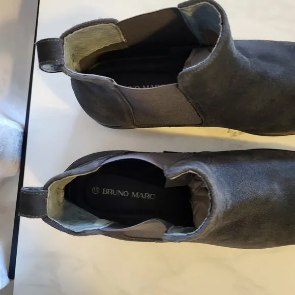 Bruno Marc Men's Classic Ankle Suede Chelsea Boots, Side 15, Gray