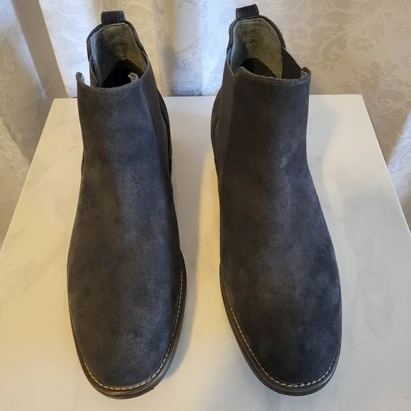 Bruno Marc Men's Classic Ankle Suede Chelsea Boots, Side 15, Gray