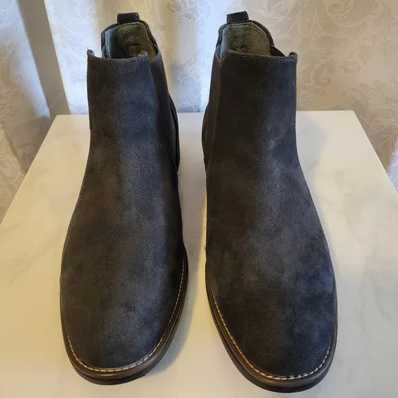 Bruno Marc Men's Classic Ankle Suede Chelsea Boots, Side 15, Gray