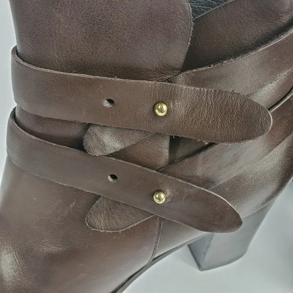 Bruno Premi Brown Strappy Leather Ankle Boots