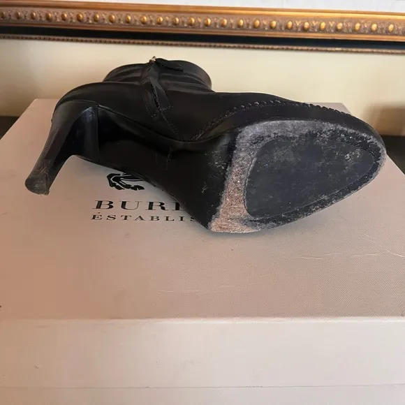 Burberry Black Leather Ankle Boots