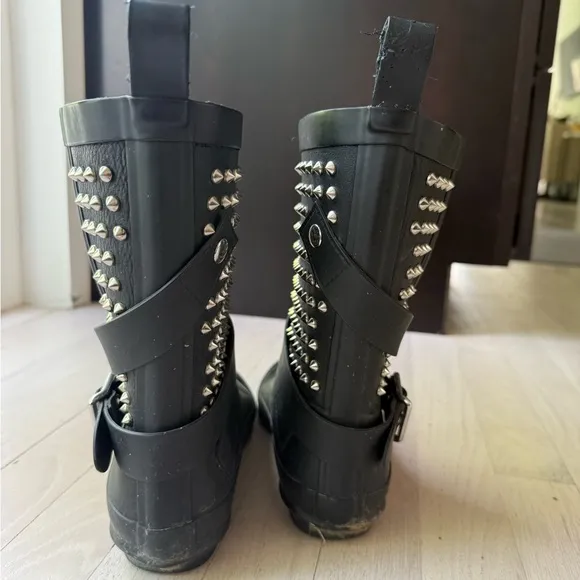 Burberry Black Studded Rain Boots