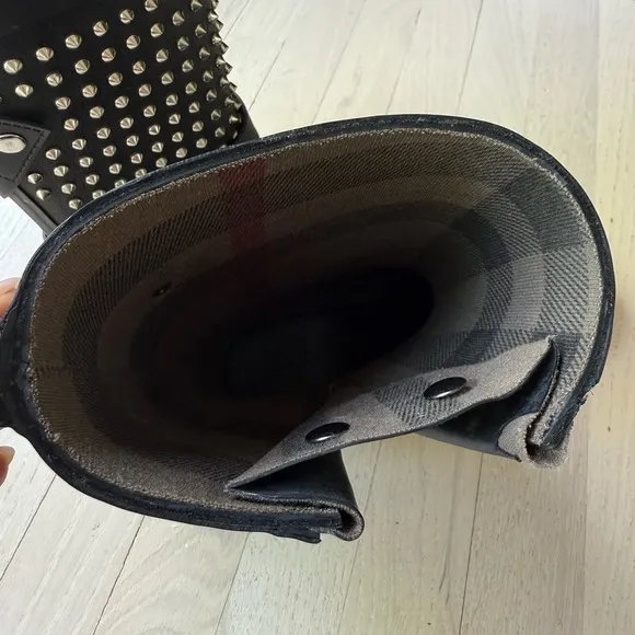 Burberry Black Studded Rain Boots