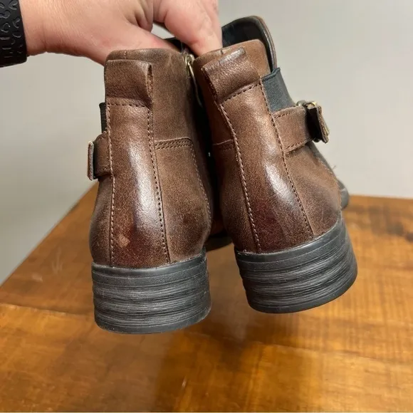 Bussola brown leather ankle boots size 35 5 5.5 6