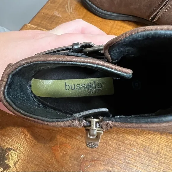 Bussola brown leather ankle boots size 35 5 5.5 6