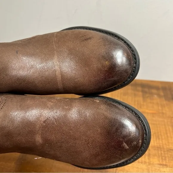 Bussola brown leather ankle boots size 35 5 5.5 6