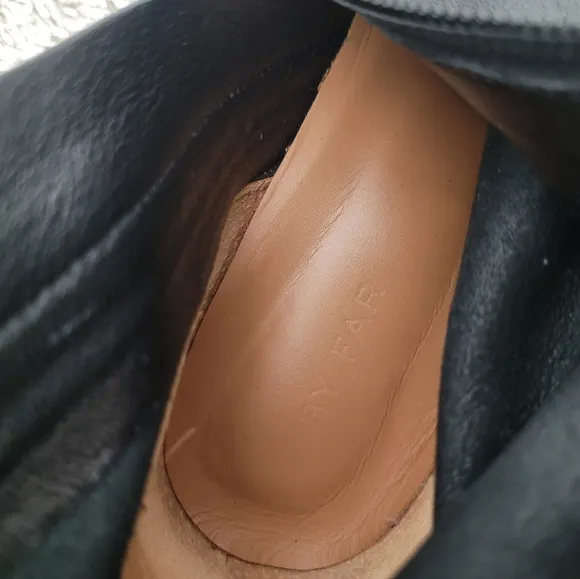 By Far Elegant Sofia Black Leather Heel Ankle Boots Size 38