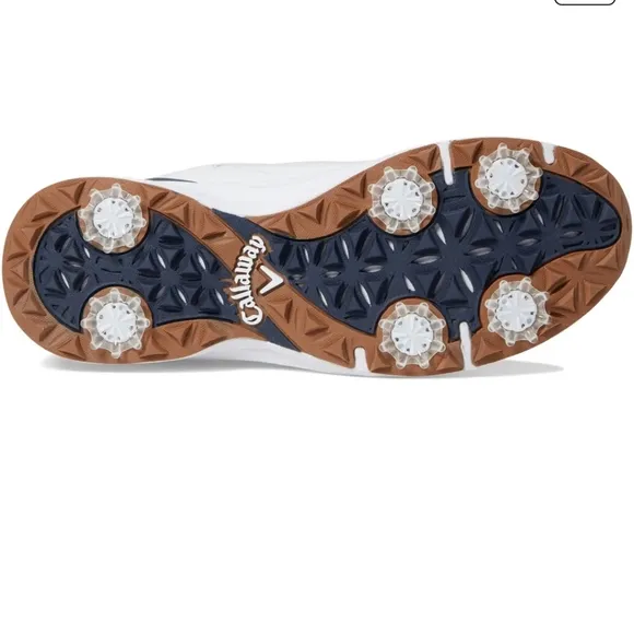 Callaway Womens Coronado Golf White And Navy Waterproof Spike Shoe BN 11W
