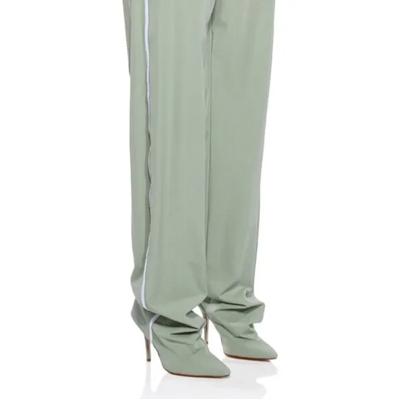 Callie Kill the Track Azalea Wang PantBoot SAGE GREEN Nylon Jogger Boot 7 7.5 8