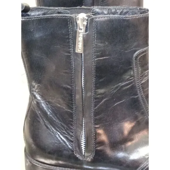Calvin Klein Men's Black Pointed Toe Boots Size 12