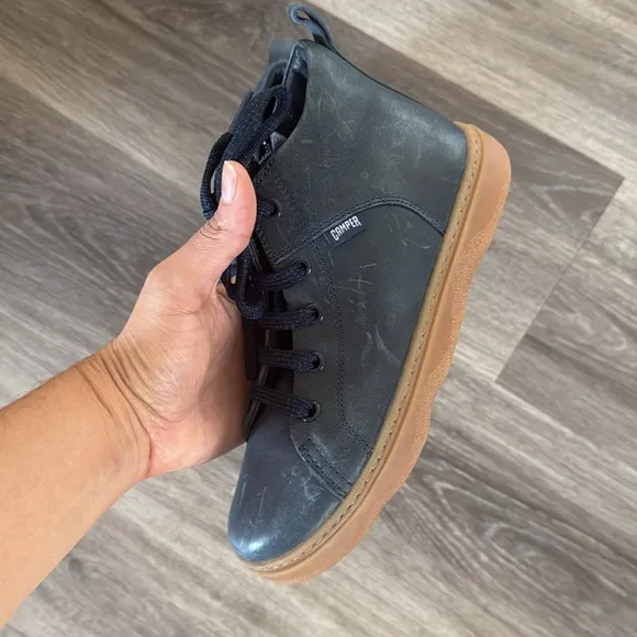 Camper Navy Ankle Boots for Kids 1US