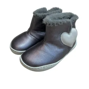 Camper Peu Barefoot Shoes Boots Walkers Metallic Leather Heart Fur Lined Size 25