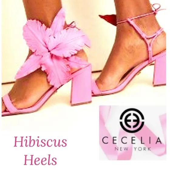 CECELIA NEW YORK, Size 8.5, HIBISCUS Heels, Sandals, Rose Pink, NEW In BOX!