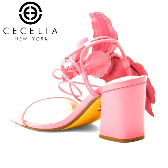 CECELIA NEW YORK, Size 8.5, HIBISCUS Heels, Sandals, Rose Pink, NEW In BOX!