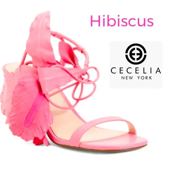 CECELIA NEW YORK, Size 8.5, HIBISCUS Heels, Sandals, Rose Pink, NEW In BOX!