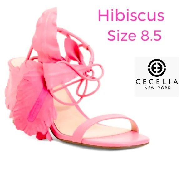 CECELIA NEW YORK, Size 8.5, HIBISCUS Heels, Sandals, Rose Pink, NEW In BOX!