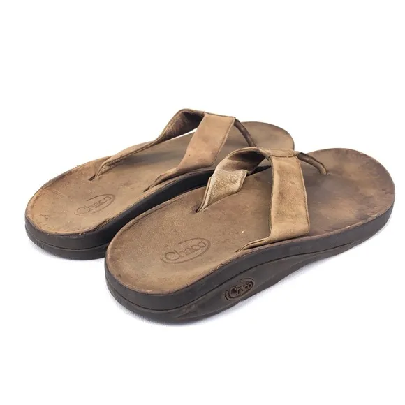 Chaco Brown Leather Playa Sandals Mens 11