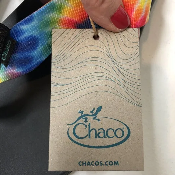 Chaco Men's New w/Box Chillos Flip Flop Sandals in Dark Tie Dye Rainbow Size 10