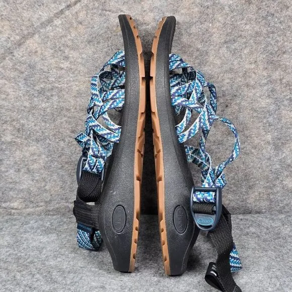 CHACO ZX/2 Cloud 9 Sandals Blue White Dual Adjustable‎ Straps Cushioned Non Slip