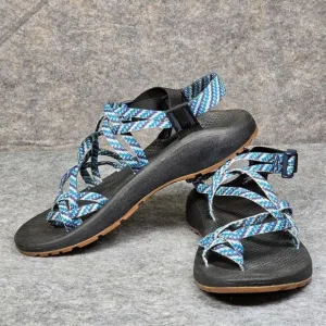 CHACO ZX/2 Cloud 9 Sandals Blue White Dual Adjustable‎ Straps Cushioned Non Slip