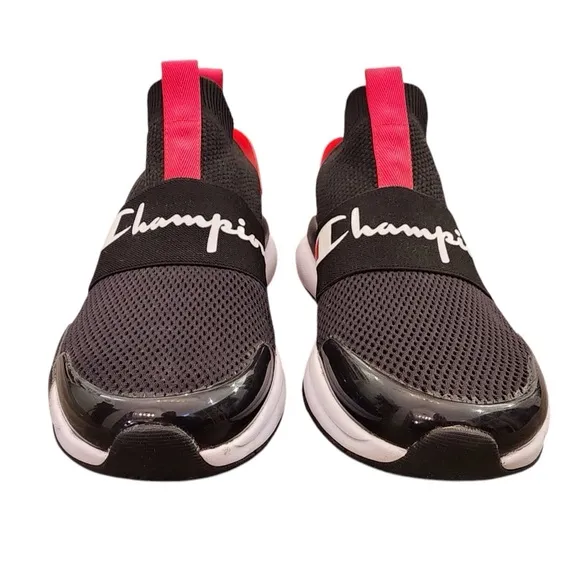 CHAMPION XG Tech Pro Mens Casual Shoes Size 9 Pull On Athletic Black Red Sneaker