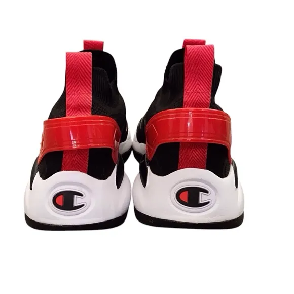 CHAMPION XG Tech Pro Mens Casual Shoes Size 9 Pull On Athletic Black Red Sneaker