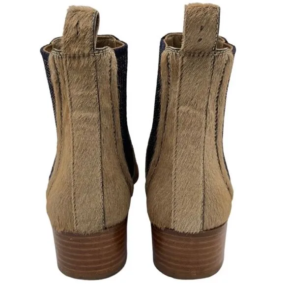 Chanel Pony Hair Block Heel Ankle Booties Boots