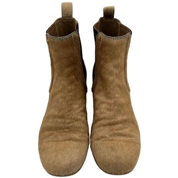 Chanel Pony Hair Block Heel Ankle Booties Boots