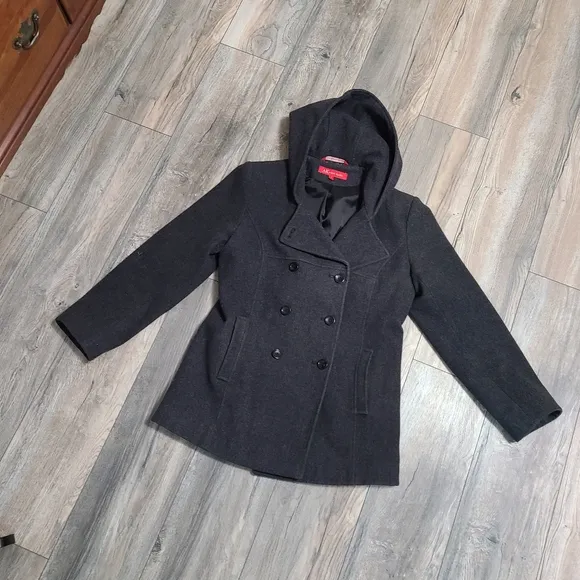 Charcoal Grey Wool Pea Coat