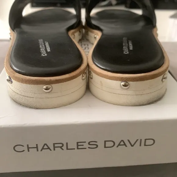 Charles David Space Perforated Studded Slide Sandals size 10 US/ 41 EU