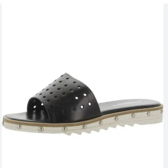 Charles David Space Perforated Studded Slide Sandals size 10 US/ 41 EU