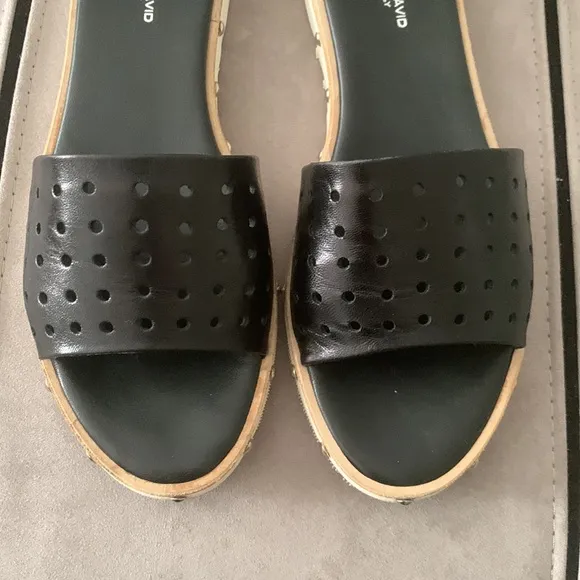 Charles David Space Perforated Studded Slide Sandals size 10 US/ 41 EU