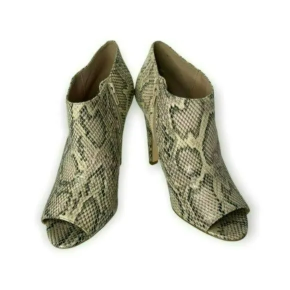 Charles Jourdan Retro Beige Paris Valentine Snakeskin Stiletto Boots Size 9