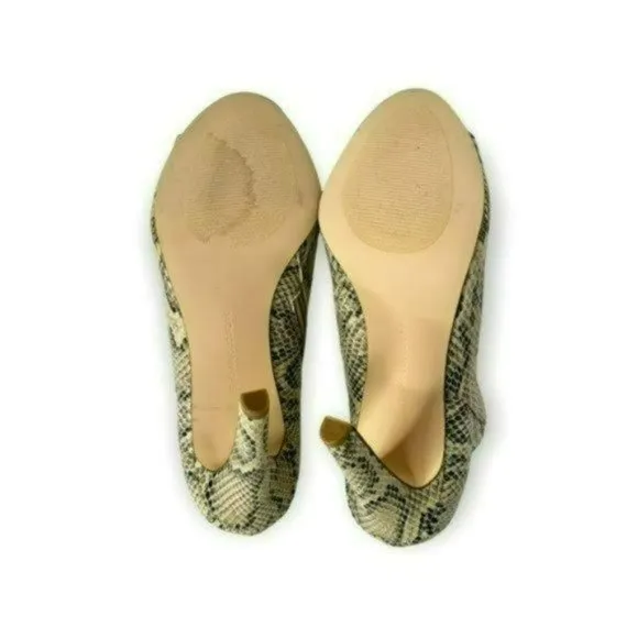 Charles Jourdan Retro Beige Paris Valentine Snakeskin Stiletto Boots Size 9