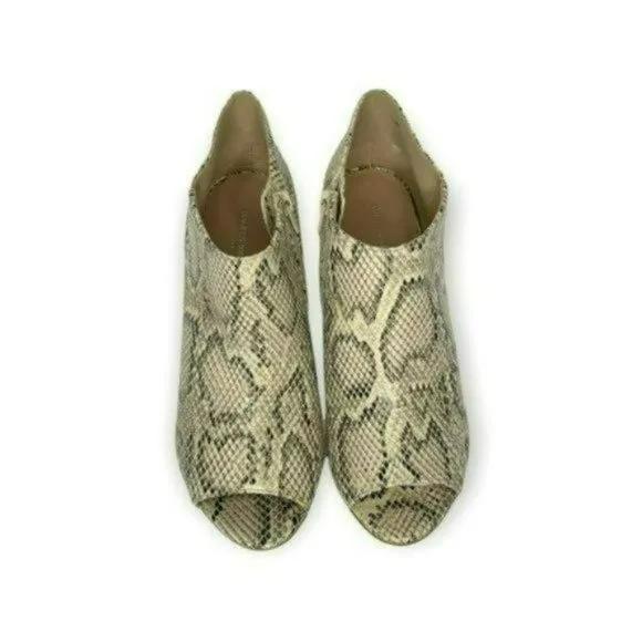 Charles Jourdan Retro Beige Paris Valentine Snakeskin Stiletto Boots Size 9