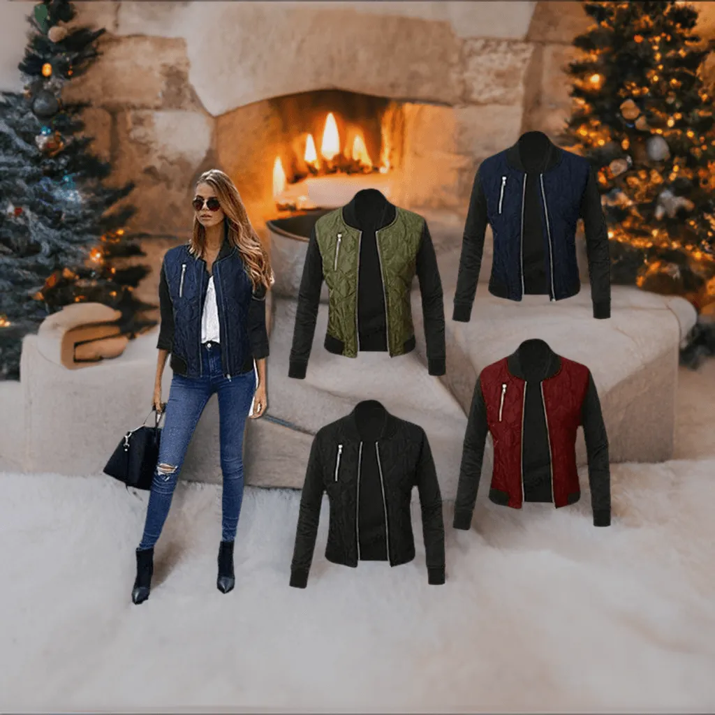 Chic Babe Bomber Jacket In Quilted Satin