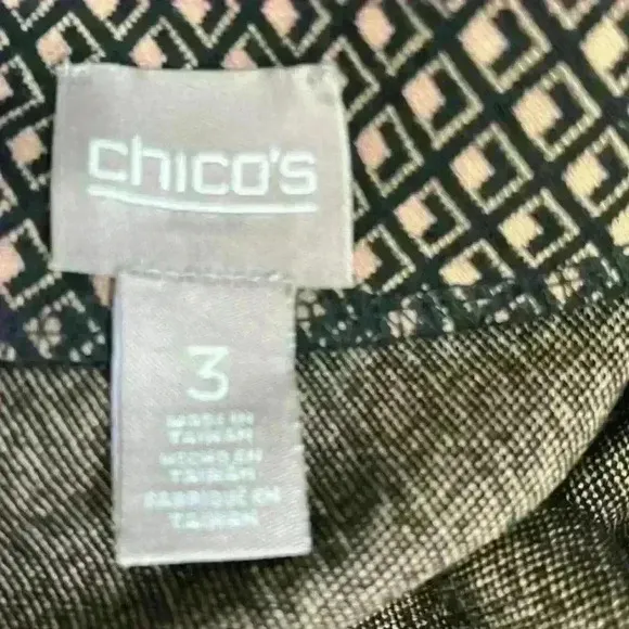 Chico’s black/brown sheath knit dress size 3 (XL)