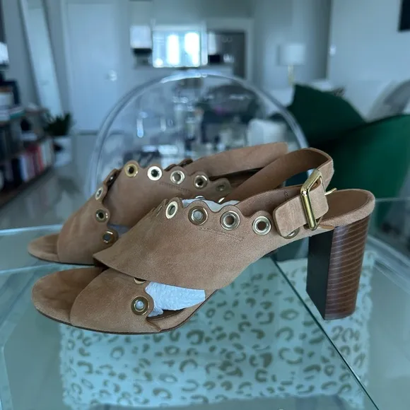 Chloe Eyelet Studded Suede Sandals