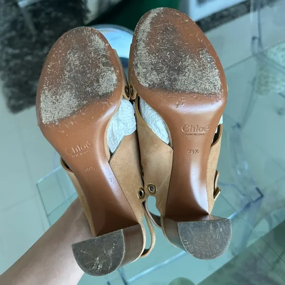 Chloe Eyelet Studded Suede Sandals