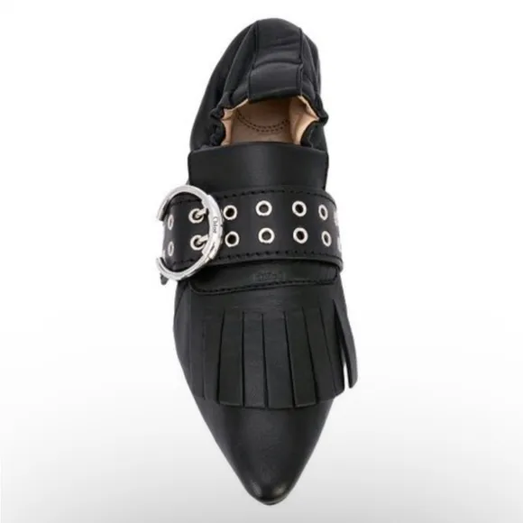 Chloe Roy belted ballet flats fringe Kiltie