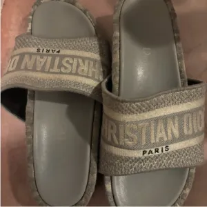 Christian Dior Gray Slide Sandals