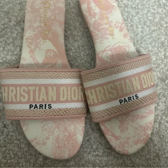 Christian Dior Pink Slide Sandals