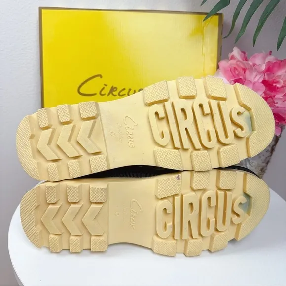 Circus by Sam Edelman Bethanuie Waterproof Boots Black / Lemon Size 10