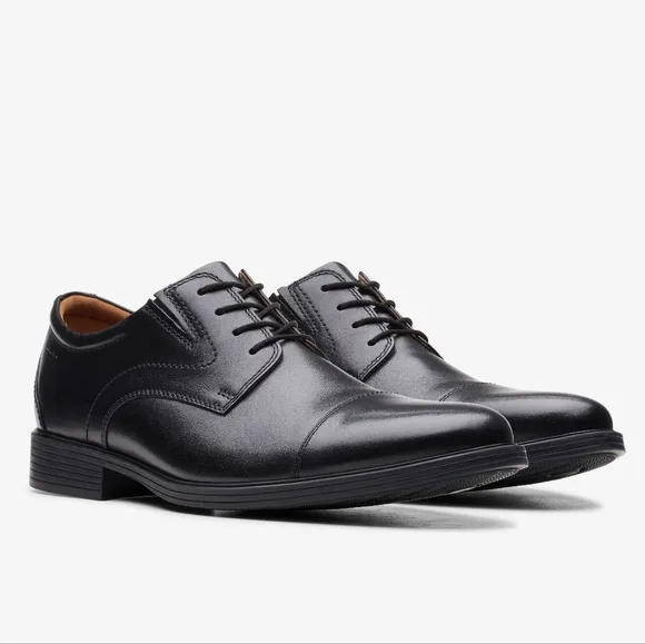 Clarks Whiddon Cap 10.5 Men's Black Derby Shoes