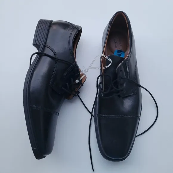 Clarks Whiddon Cap 10.5 Men's Black Derby Shoes