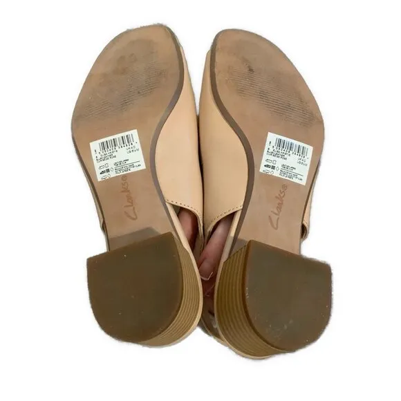 Clarks Women's Elisa Kristie Ankle Strap Heeled Sandal Blush Leather 6.5