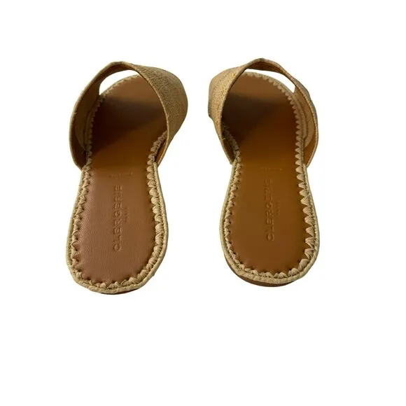 Clergerie Paris $375 Sandals Sz 37 7  INENI Raffia Naturel Flip Flops NEW