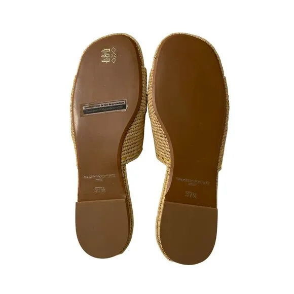 Clergerie Paris $375 Sandals Sz 37 7  INENI Raffia Naturel Flip Flops NEW